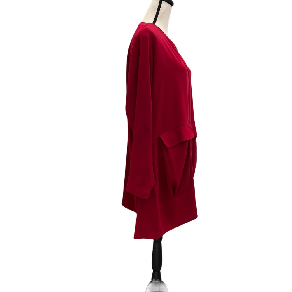 Blanque Bright Red Button Down Swing Jacket Coat … - image 7